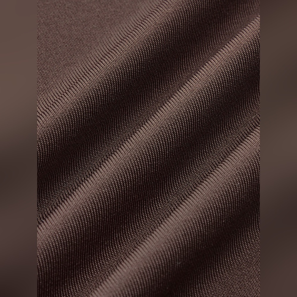 Commense Brown Maxi Dress with Sheer Midriff - Picture 2 of 4